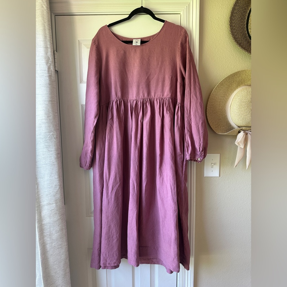 Son de Flor Philox Purple Long Sleeve Smock Dress